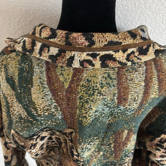 Vintage Paco Soler Tapestry Leopard Animal Print Jacket Size S/M - Picture 4 of 11